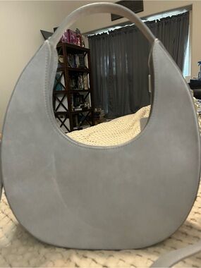 Minimal Crescent Shoulder Bag in Light Gray NWT Amerai Linea Moon Bag